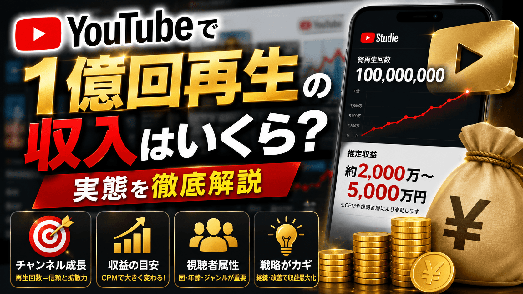 YouTubeで1億回再生された動画の収入はいくら?実態を徹底解説